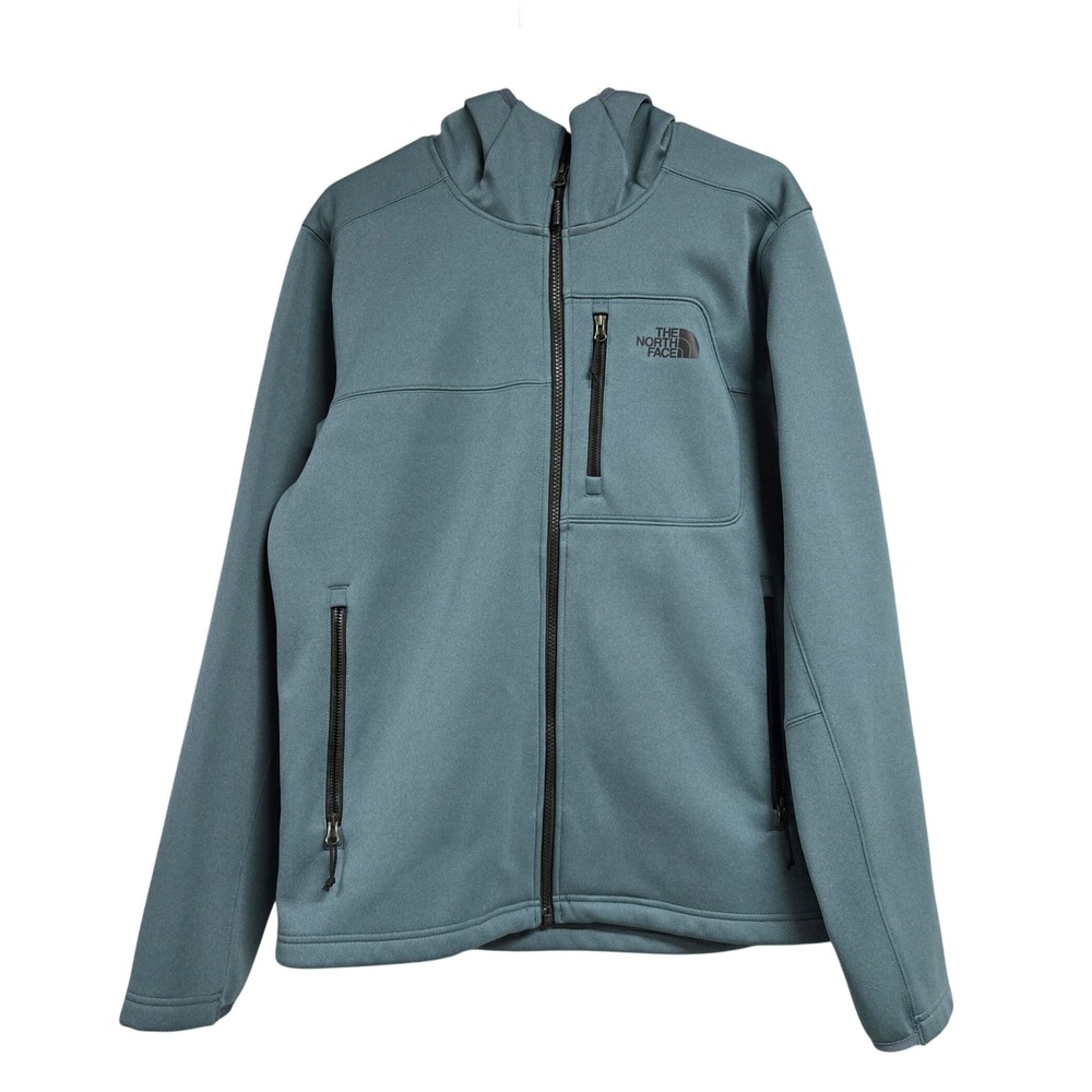 The North Face Apex Risor WindWall Softshell Hoodie Full Zip Jacket Teal Men's M